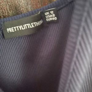 Long navy fitted dress